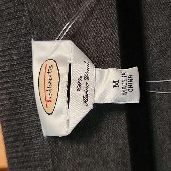 Talbots Gray Merino Wool Belted Cardigan - Picture 5 of 10